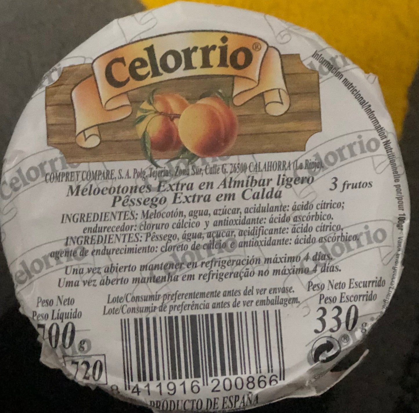 Peach /Melocotón Almíbar