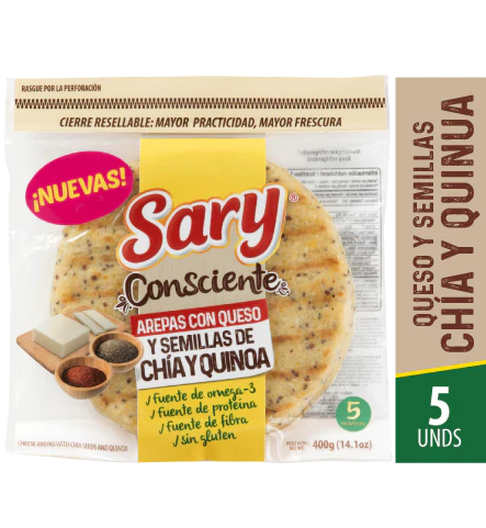 NEW! Cheese, Chia and Quinoa Seeds Arepa - 400g