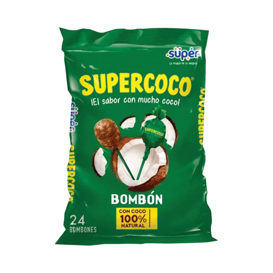 Supercoco Bombon Coconut Lollipop x 24 (360g)